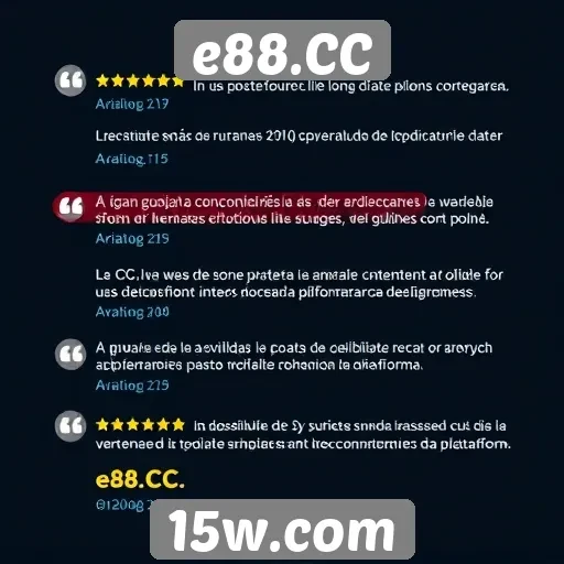 Avaliações de usuários sobre e88.CC são positivas